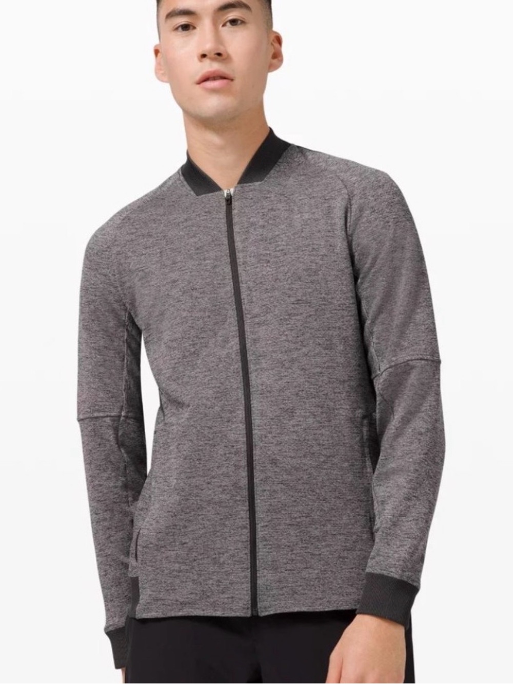 Lululemon Heather Gray Full-Zip Bomber Jacket XXL